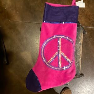 Peace stocking with sequins